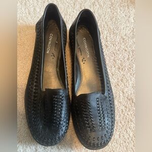Covington Florence Braided Woven Black Leather Slip on 7M